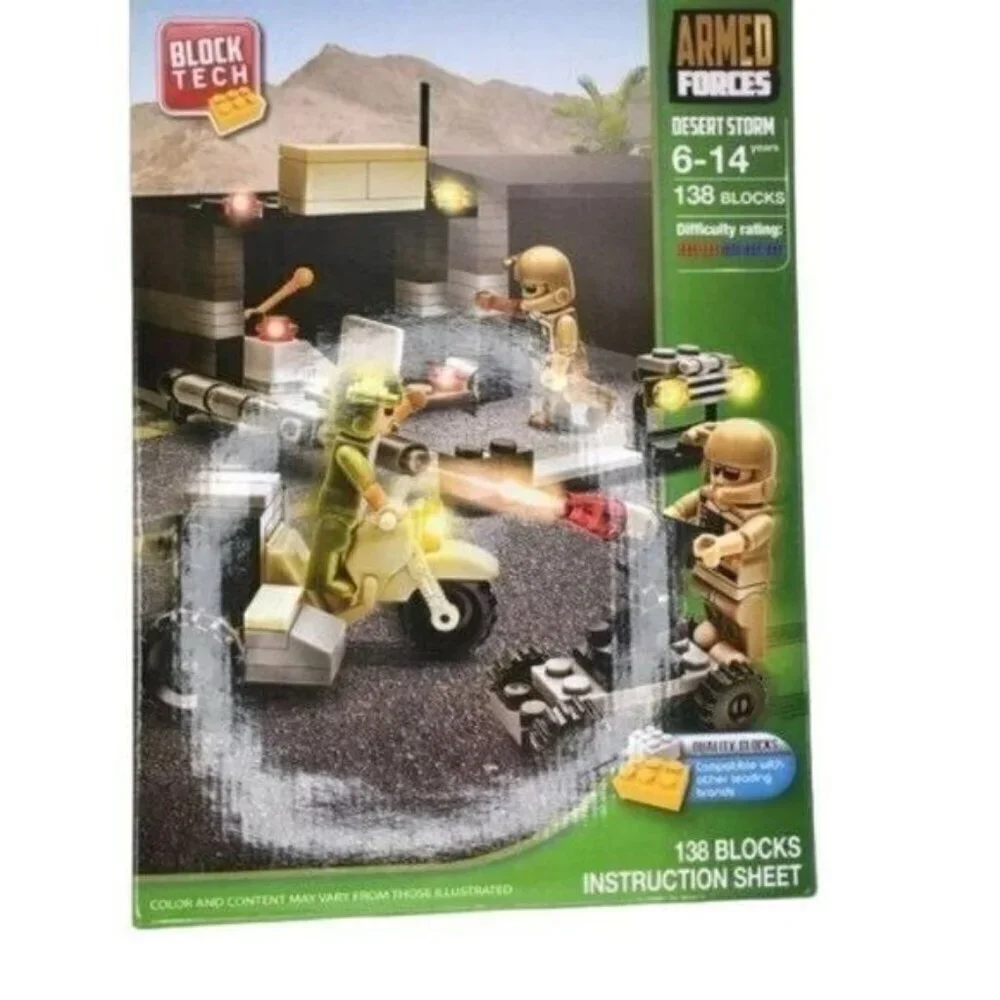 Block Tech Armed Forces Desert Storm Building Blocks Set New